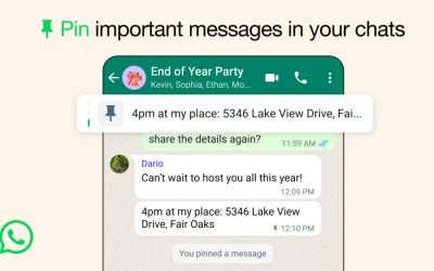 You can now pin up to three important messages in WhatsApp chats