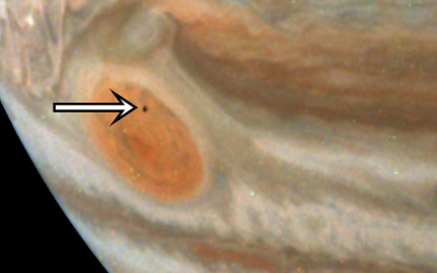 Mysterious Moon Photobombs Jupiter’s Great Red Spot in Latest Juno Image