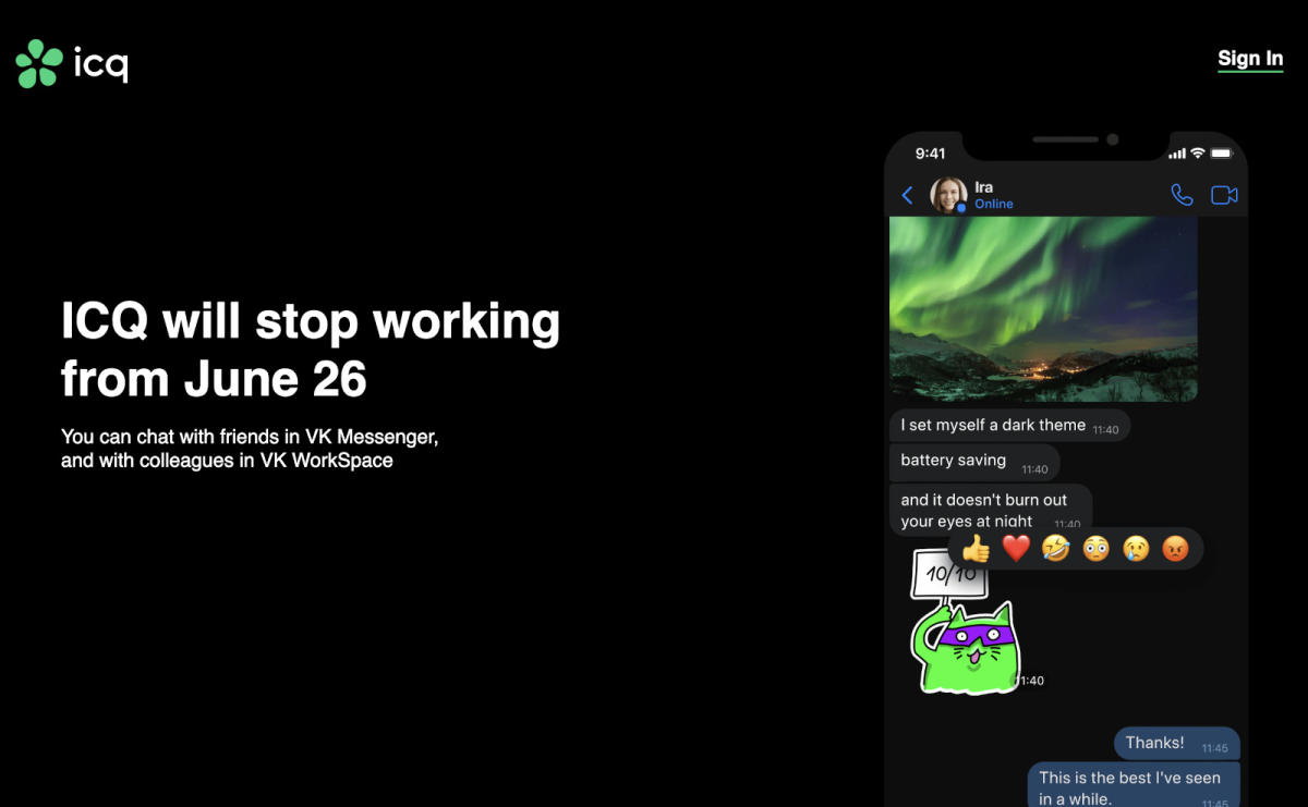 ICQ is shutting down on June 26