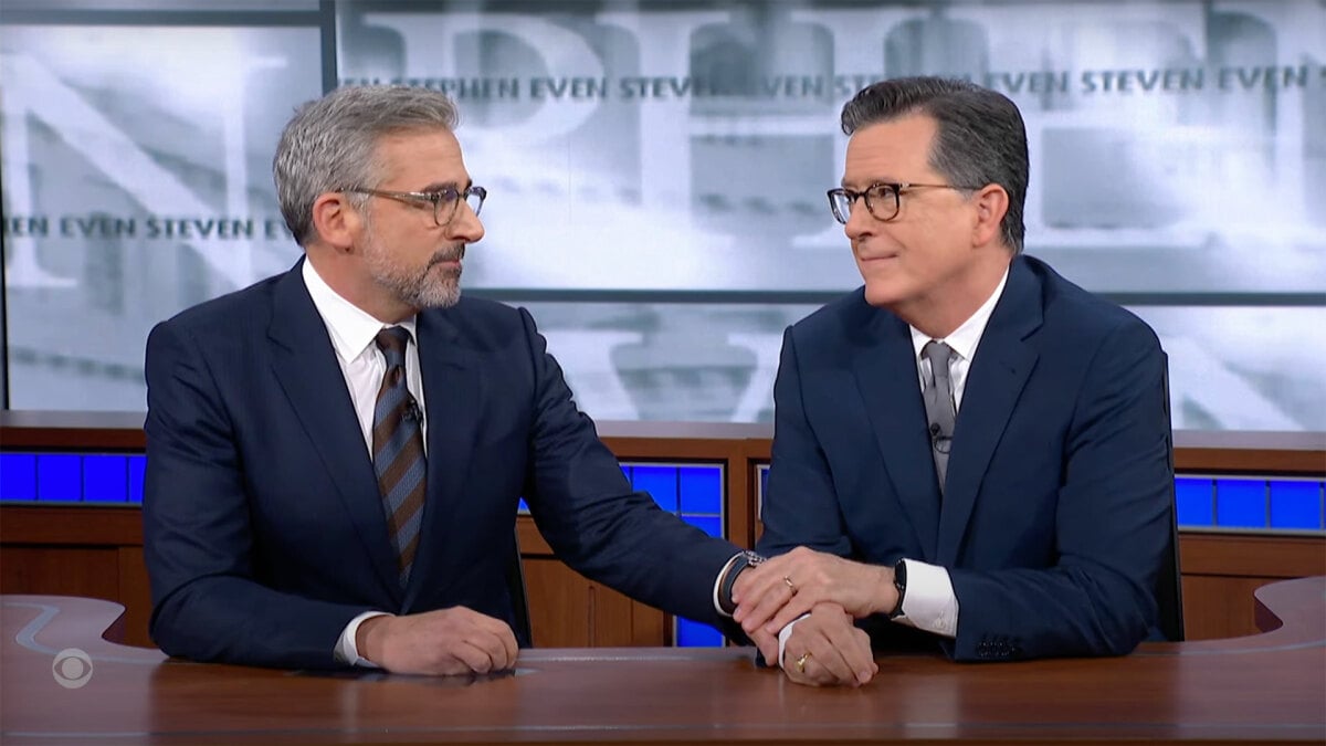 Stephen Colbert and Steve Carell revive argumentative ‘Daily Show’ segment