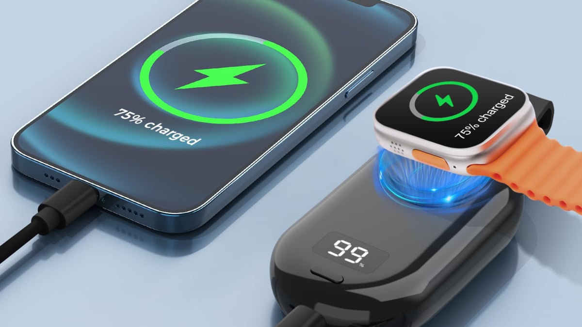 Grab a  wireless charger keychain for Apple devices
