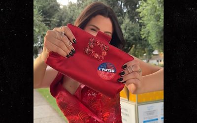 Selena Gomez Votes On Her Way to TV Premiere in L.A., Video Shows
