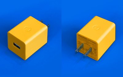 Yellow charging brick for  to match your Playdate cable