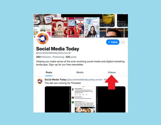 Video Tab Added on Bluesky Profiles
