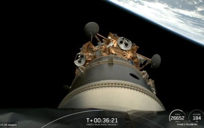 SpaceX Releases Blue Ghost and ispace Moon Lander in Orbit