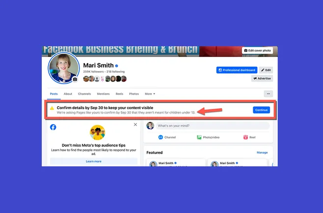 Alert About Pages Targeting Kids Sent in Error by Meta