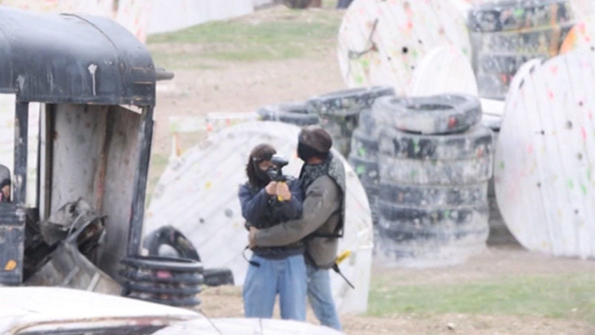 Jennifer Garner and Ben Affleck Share a Hug at Paintball Event