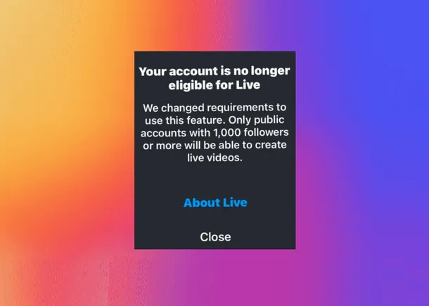 Instagram Live Streaming Limited to Creators with 1,000 Followers