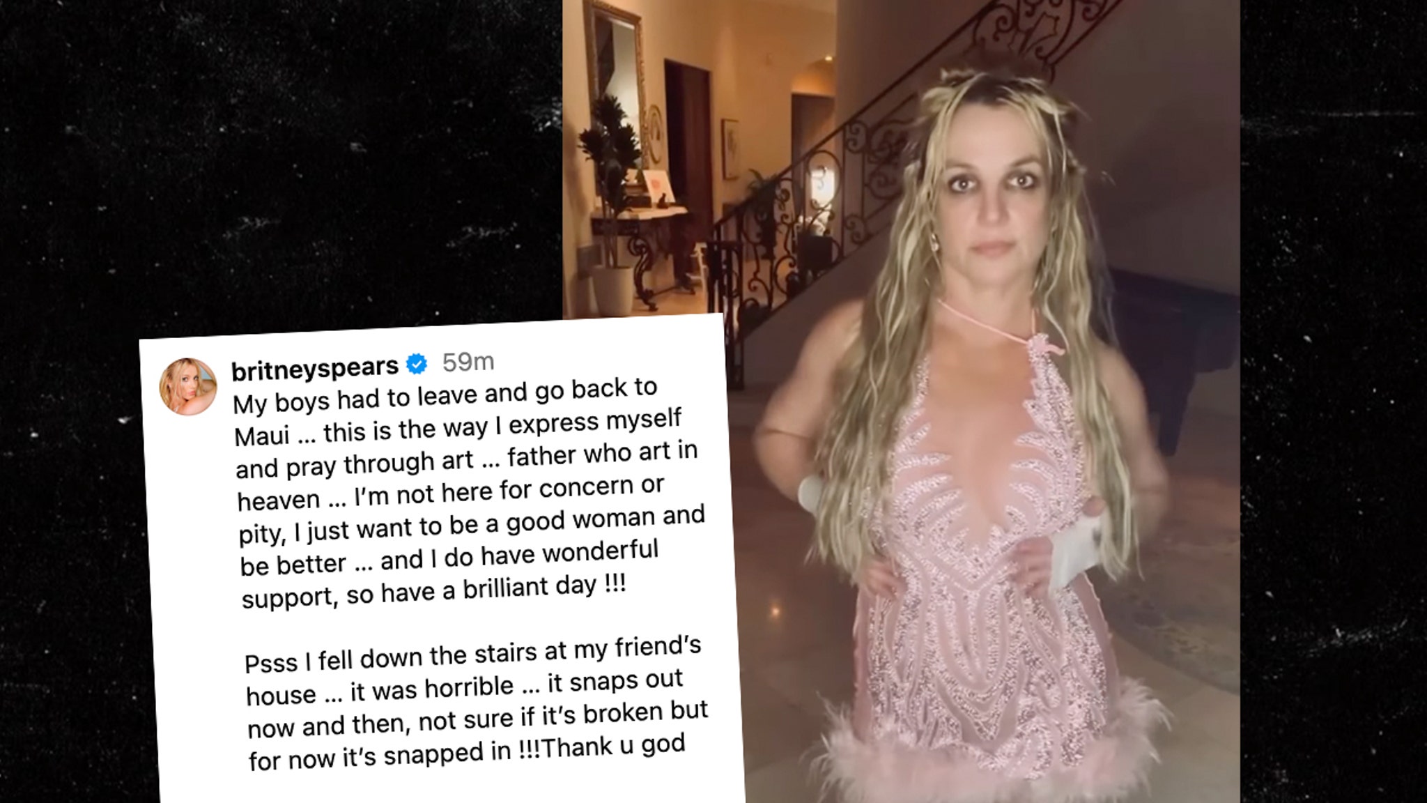 Knee Snaps Out Occasionally: Britney Spears Falls Down Stairs