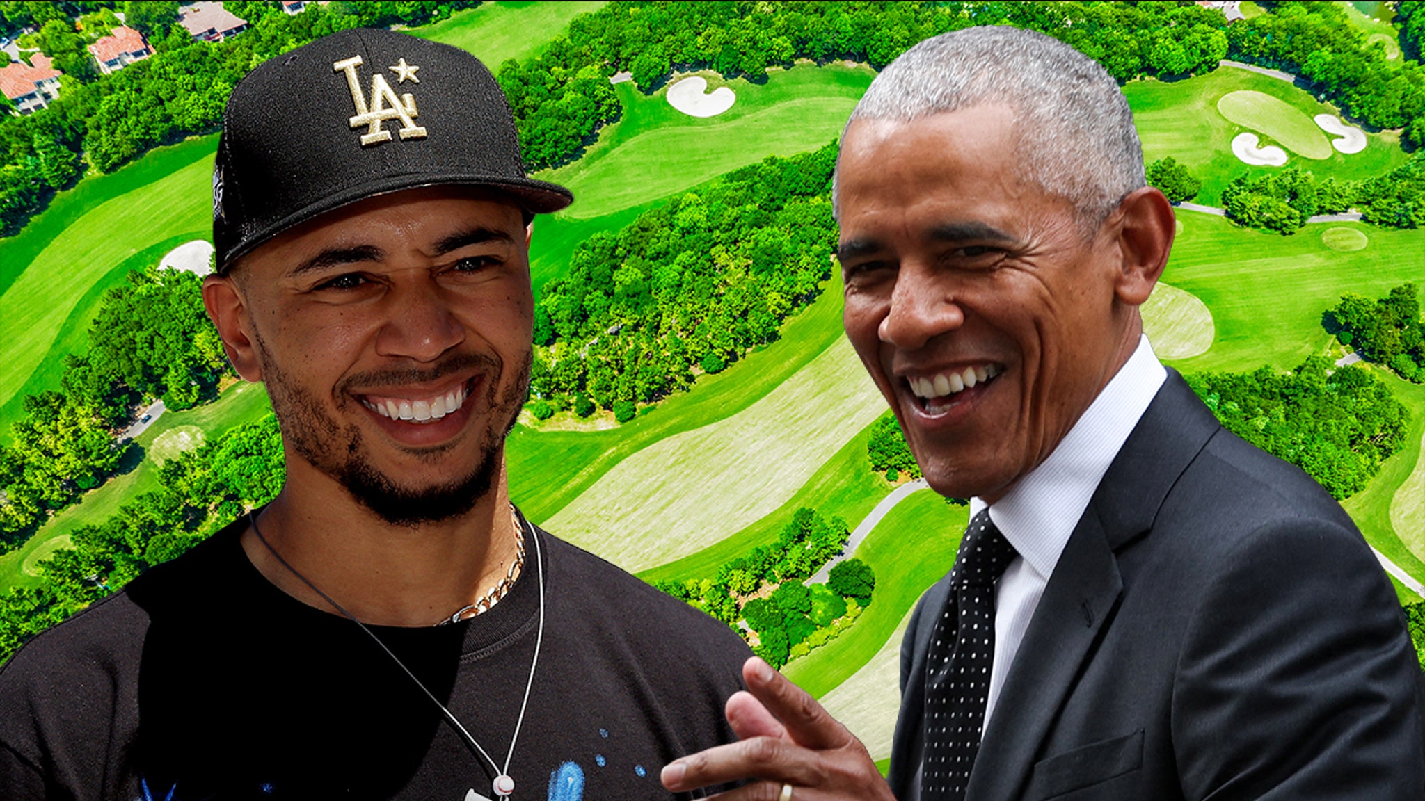 Mookie Betts Golfing with Barack Obama at Exclusive LA Club