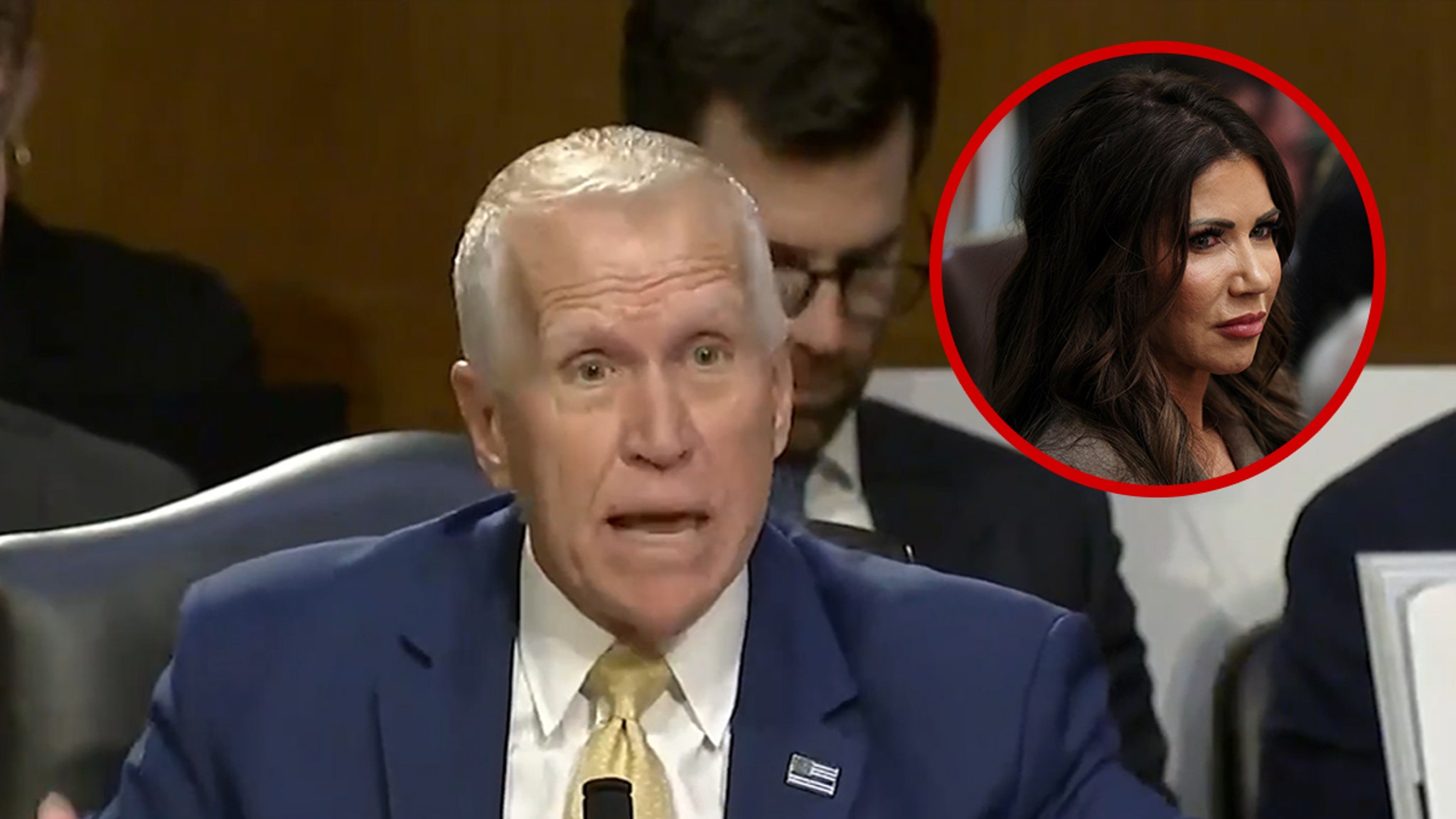 Thom Tillis Compares ICE Killings to Noem’s Dog Incident
