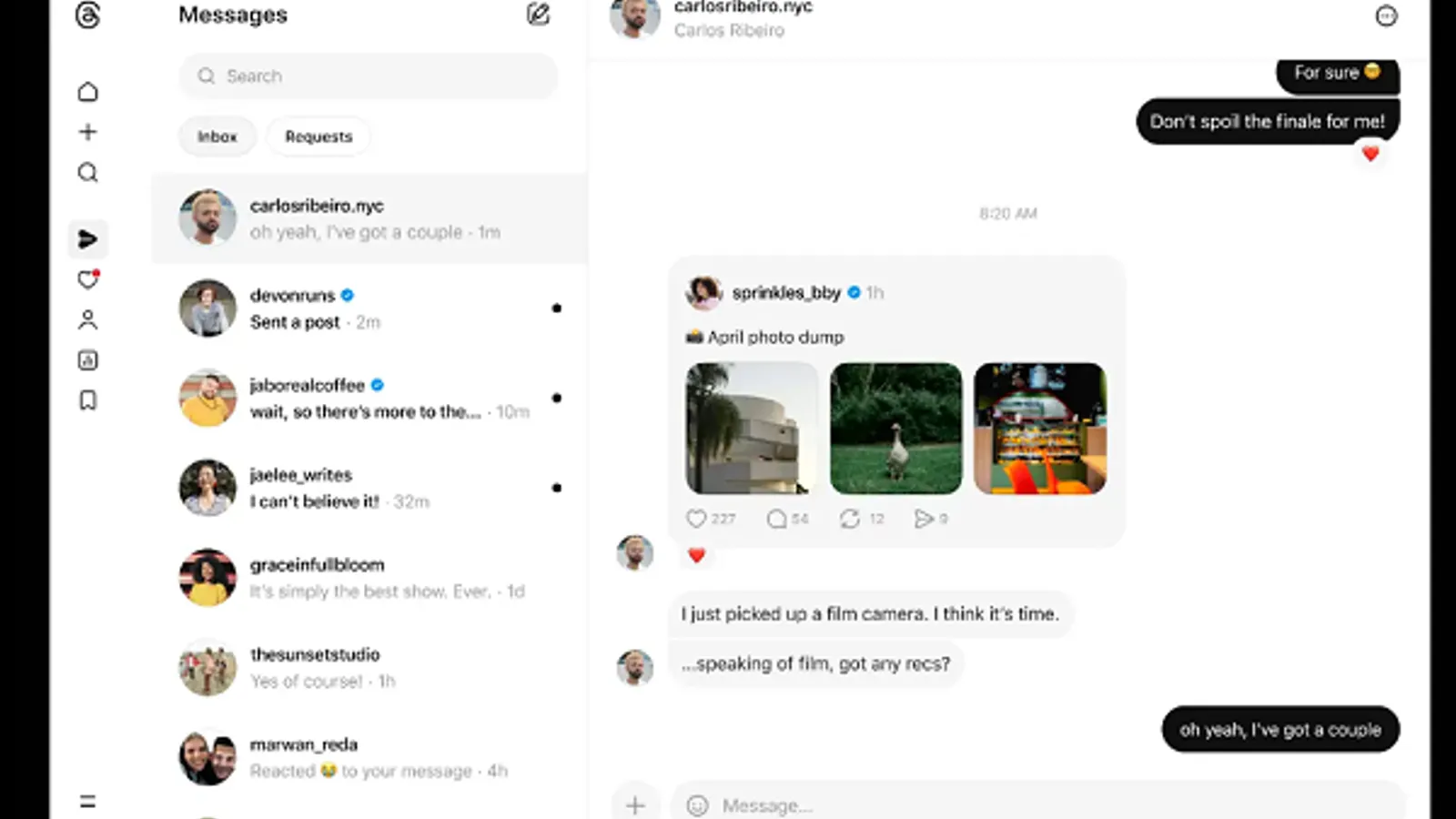 Direct Messaging Access Now Available on Threads Desktop