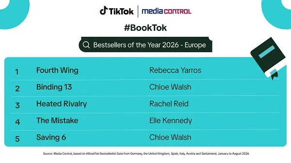 European Bestseller of the Year Announced by TikTok European Bestseller of the Year Announced by TikTok